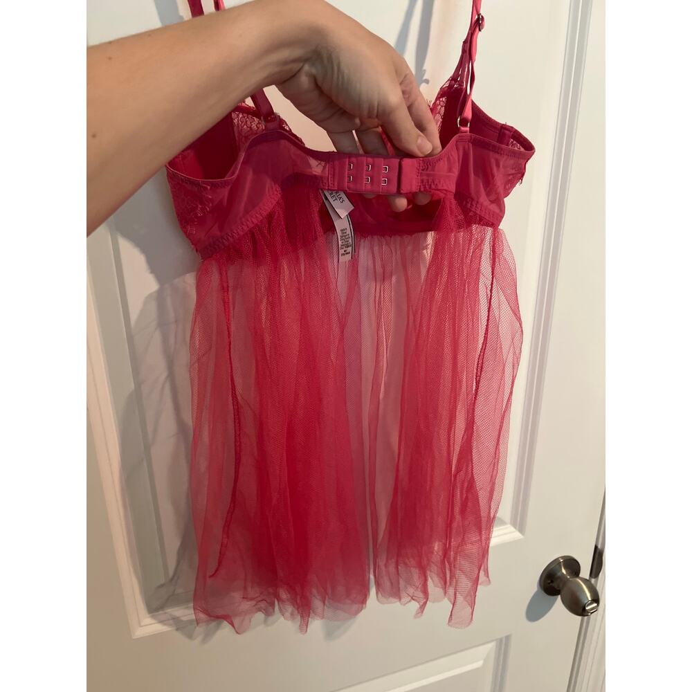 Victoria’s Secret Sexy Hot Pink Push-Up Babydoll Nightie – Size M - Picture 5 of 6